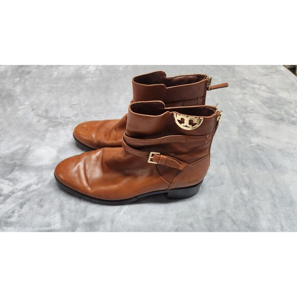 Tory Burch Women's Size 9M Penny Brown Sidney Ankle Boot Booties - Picture 6 of 11
